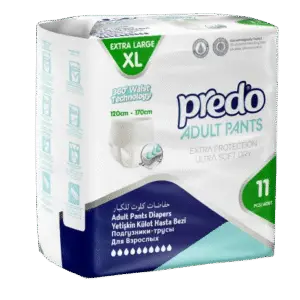 Predo Adult Diapers – Extra Large (120–160 cm) – 11 pcs